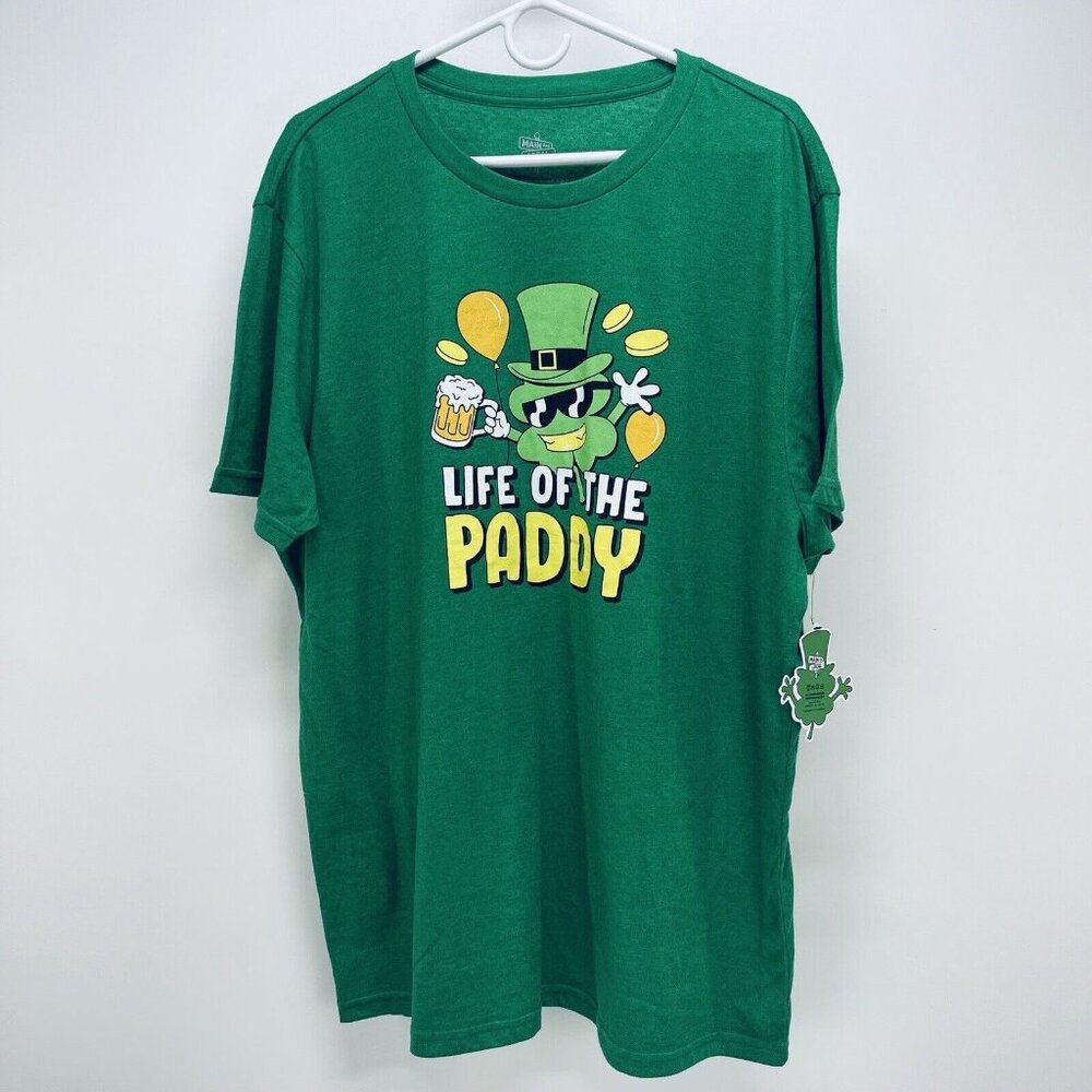 Maid And Local T-Shirt Size X-Large Life Of The Paddy Green Short Sleeve